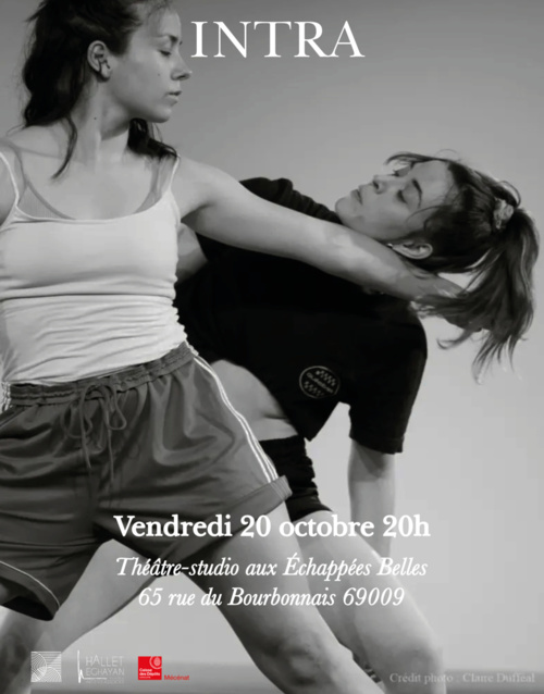 Lyon, aux Échappées Belles : « Intra », avec Camille Corgeron & Sophie Verrez - 20/10/2023 à 20h Lyon, aux Échappées Belles : « Intra », avec Camille Corgeron & Sophie Verrez - 20/10/2023 à 20h