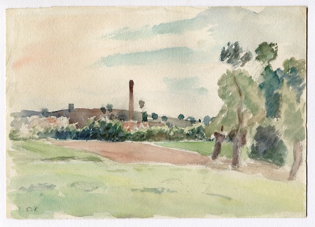 Camille Pissarro Aquarelle Les Côteaux de la vallée de l'Oise, Pontoise 1867 1868