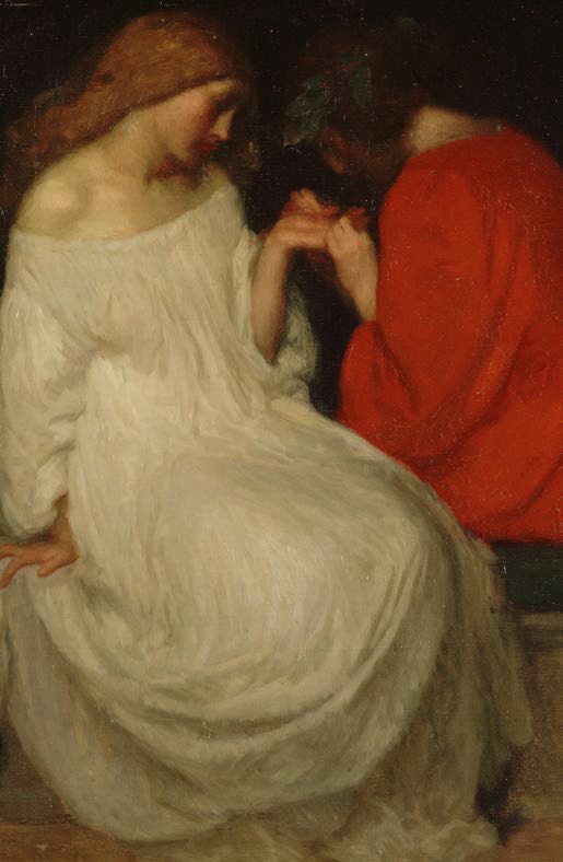 Robert Anning BELL, La Bonne Aventure (détail), 1898, huile sur toile, 53,5 x 43, Paris, musée d'Orsay © RMN-Grand Palais, musée d'Orsay