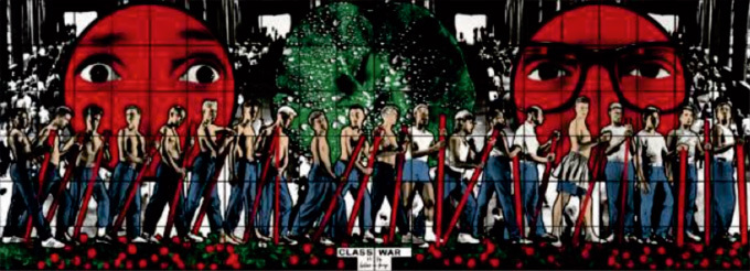 Gilbert (1943, Italie) & George (1942, Royaume-Uni) Class War, Militant, Gateway, 1986 Triptyque 2 x (363 x 758); 363 x 1010 cm © Gilbert & George Gilbert (1943, Italie) & George (1942, Royaume-Uni) Class War, Militant, Gateway, 1986 Triptyque 2 x (363 x 758); 363 x 1010 cm © Gilbert & George