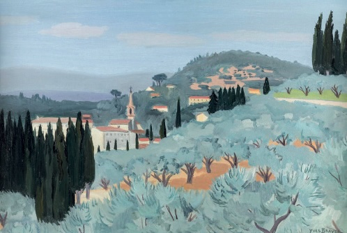 Yves Brayer, Paysage de Fiesole, 1952, huile sur toile, 38 x 55 cm © Collection Pierre Fabre, photo V. Boutin