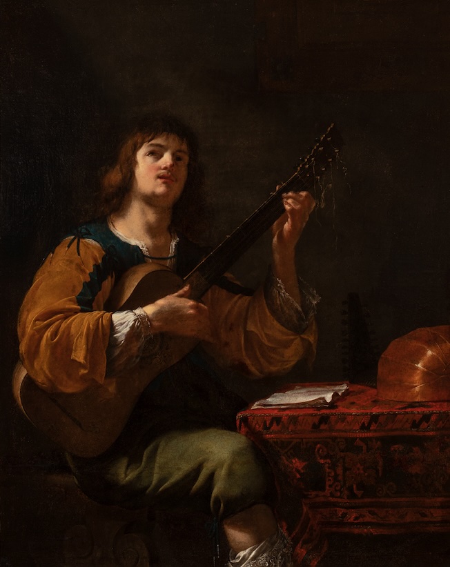 Jean Daret, Autoportrait en guitariste, huile sur toile, 128 x 101 cm © cliché H. Maertens