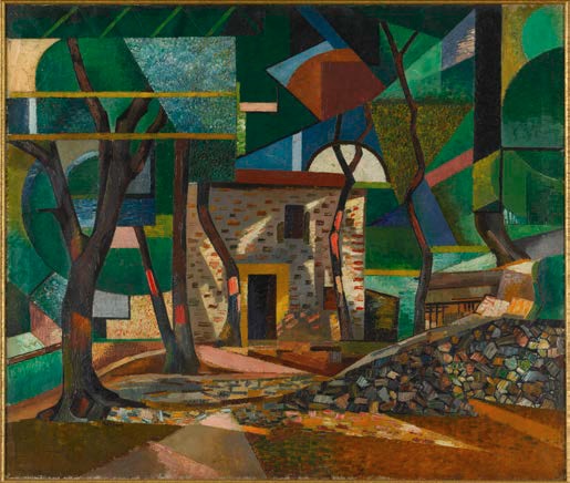 Auguste Herbin, Route muletière et maison à Céret, aout 1913, huile sur toile, 86 x 100 cm, Musée d'art moderne de la ville de Paris, ADAGP, Paris 2024 Auguste Herbin, Route muletière et maison à Céret, aout 1913, huile sur toile, 86 x 100 cm, Musée d'art moderne de la ville de Paris, ADAGP, Paris 2024