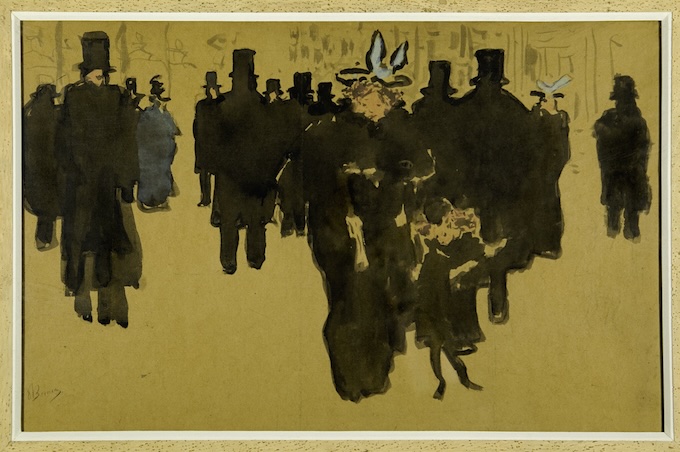 Pierre Bonnard, Les Grands Boulevards, Vers 1895, Encre de Chine avec rehauts de gouache, 32,3 x 49,2 cm Le Cannet, musée Bonnard © Musée Bonnard/Jean-Michel Drouet