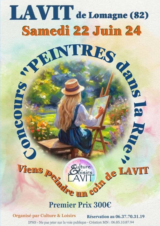 Lavit de Lomagne (82) Concours "Peintres dans la rue" samedi 22 juin 2024