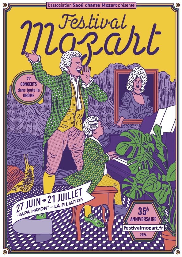 Drôme. Festival Mozart. Thématique 2024 : « Papa Haydn » - La Filiation. 27 juin au 21 juillet 2024 Drôme. Festival Mozart. Thématique 2024 : « Papa Haydn » - La Filiation. 27 juin au 21 juillet 2024