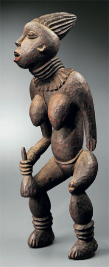 Bangwa, Cameroun. Statue lefem à l'effigie d'une princesse. Bois et pigments Bangwa, Cameroun. Statue lefem à l'effigie d'une princesse. Bois et pigments