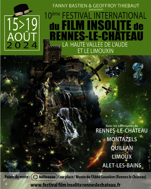 Rennes le Château (Aude), Festival International du film Insolite du 15 au 19/08/24 Rennes le Château (Aude), Festival International du film Insolite du 15 au 19/08/24