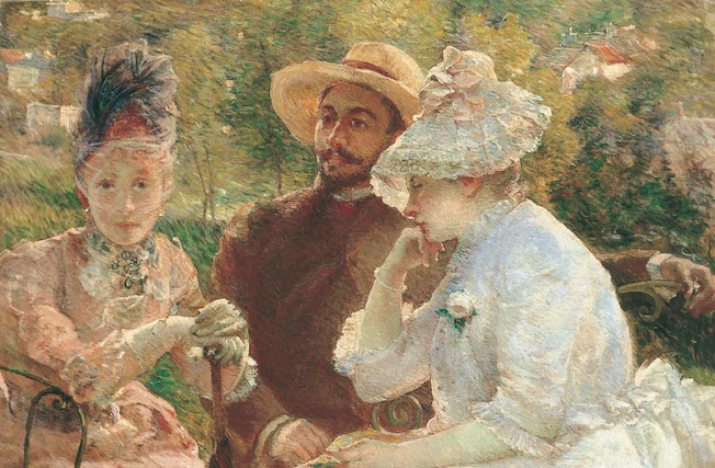 Marie Bracquemond, Sur la terrasse à Sèvres, 1880, huile sur toile, 88 x 115 cm, Association des amis du Petit Palais, Genève Marie Bracquemond, Sur la terrasse à Sèvres, 1880, huile sur toile, 88 x 115 cm, Association des amis du Petit Palais, Genève