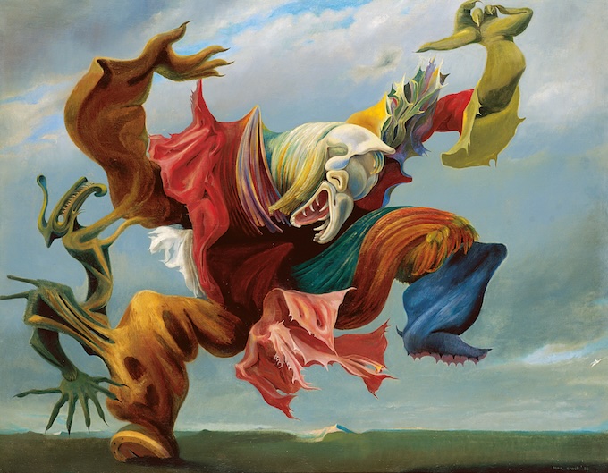 Max Ernst, l'Ange du foyer, 1937, huile sur toile, 114 x 146 cm, Collection Hersaint © 2024, ProLitteris, Zurich Max Ernst, l'Ange du foyer, 1937, huile sur toile, 114 x 146 cm, Collection Hersaint © 2024, ProLitteris, Zurich