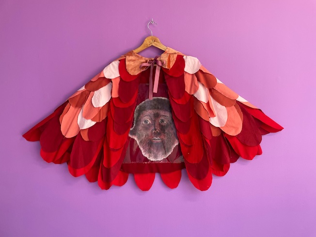 Marie Losier, Velue velours, peinture à huile, crayons et aquarelle sur papier et tissus, 2025 Marie Losier, Velue velours, peinture à huile, crayons et aquarelle sur papier et tissus, 2025