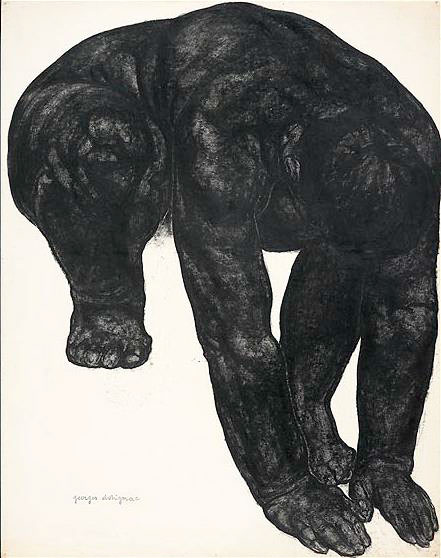 Femme accroupie, penchée en avant, 1913. Pierre noire et lavis noir. Courtesy Galerie Malaquais Femme accroupie, penchée en avant, 1913. Pierre noire et lavis noir. Courtesy Galerie Malaquais