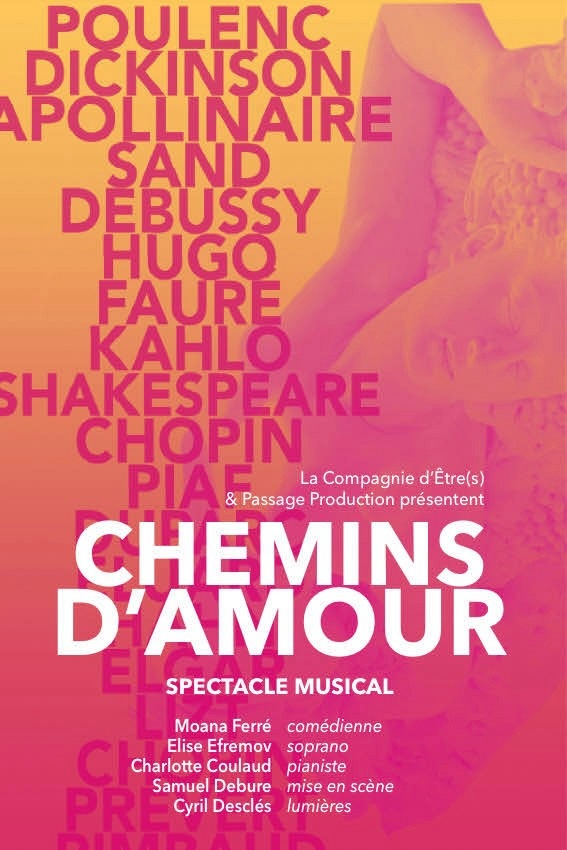 Paris, Théâtre Essaion : Chemins d'amour, spectacle musical. Jusqu'au 12 mars 2025 Paris, Théâtre Essaion : Chemins d'amour, spectacle musical. Jusqu'au 12 mars 2025