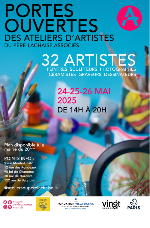 Paris. Visitez les ateliers des artistes du Père-Lachaise Associés du 24 au 26 mai 2025 Paris. Visitez les ateliers des artistes du Père-Lachaise Associés du 24 au 26 mai 2025