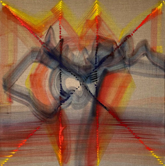 Anne Pesce. Parlons de charme. 2024 huile sur toile 100 cm x 100 cm Anne Pesce. Parlons de charme. 2024 huile sur toile 100 cm x 100 cm