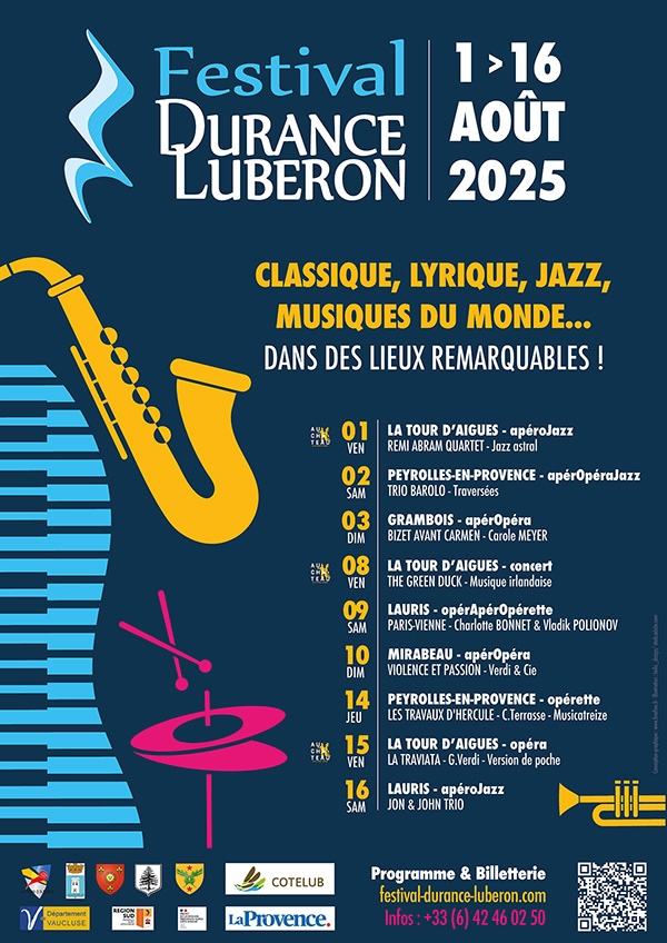 Festival Durance Luberon du 1er au 16 août 2025 Festival Durance Luberon du 1er au 16 août 2025