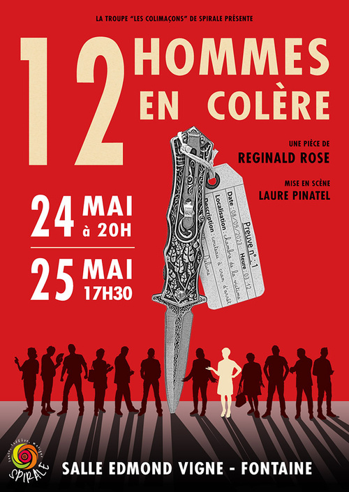 Fontaine, salle Edmond-Vigne : « 12 Hommes en colère », de Reginald Rose. Les 24 et 25 mai 2025 Fontaine, salle Edmond-Vigne : « 12 Hommes en colère », de Reginald Rose. Les 24 et 25 mai 2025