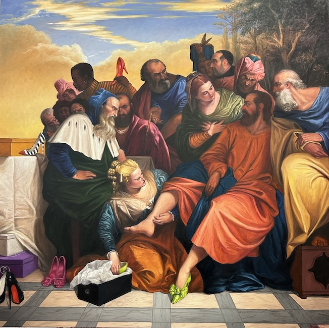Escarpins - oil on canvas - 120 cm x 120 cm © T. Bruet 2024 Escarpins - oil on canvas - 120 cm x 120 cm © T. Bruet 2024