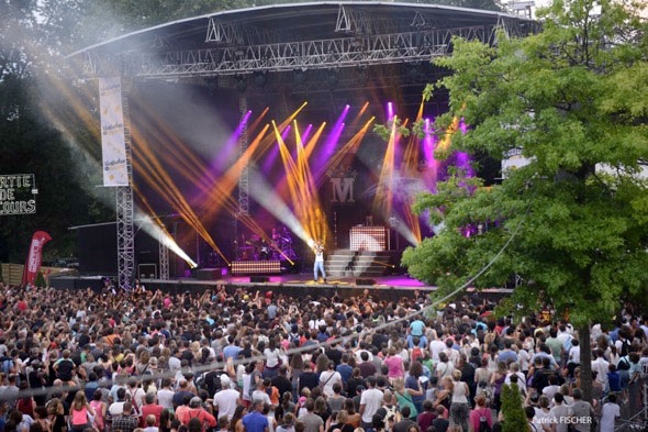 Black M en concert à l’occasion de Montauban en Scènes 2015, sur la scène du Jardin des Plantes