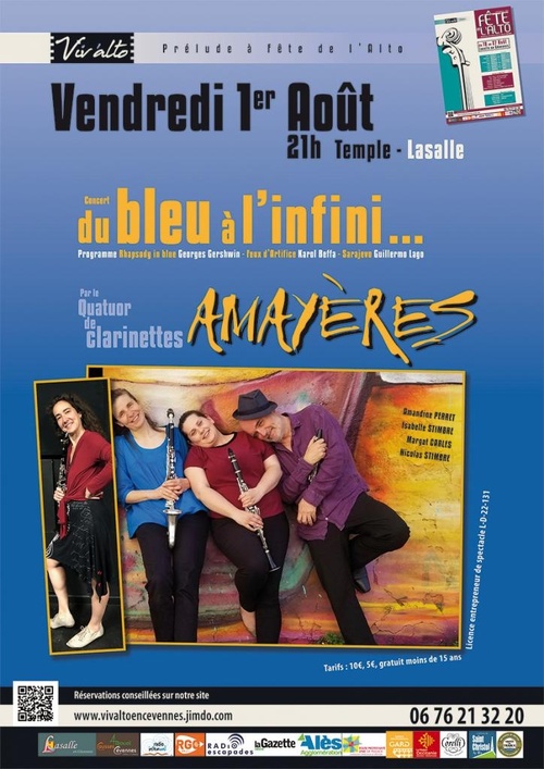 Lasalle, Gard : Concert en prélude à la Fête de l’Alto Du bleu à l'infini... le 1er août 2025