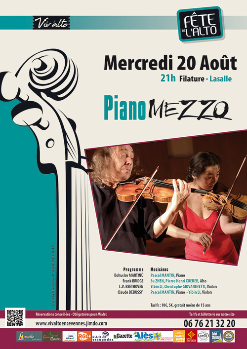 Lasalle (30), la Filature : Concert Piano Mezzo. Mercredi 20 Août 2025 à  21h