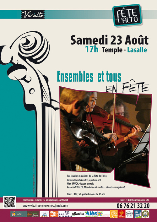 Lasalle (30460), Temple : « Ensembles et tous en Fête" par tous les musiciens de la Fête de l’Alto. 23 Août 2025 à 17h