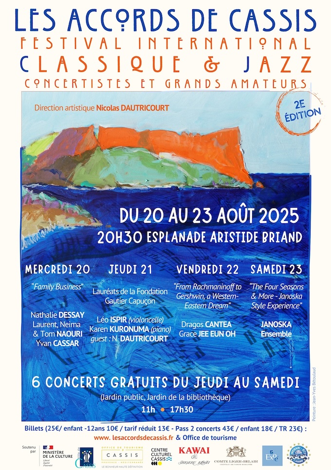 Les Accords de Cassis. Festival classique et jazz du 20 au 23 août 2025 Les Accords de Cassis. Festival classique et jazz du 20 au 23 août 2025
