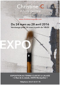 "Résilience", exposition de peintures de Christine Cougoule du 24 mars au 28 avril 2016 au Tennis Club de la Jalade, Montpellier