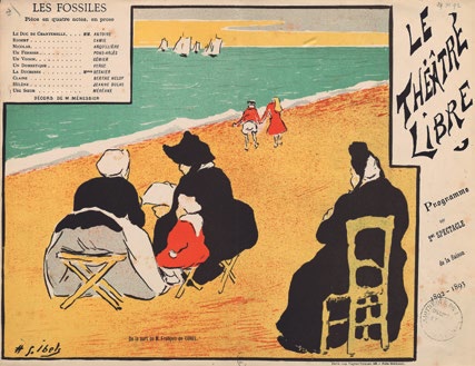Henri-Gabriel Ibels, Les Fossiles : affichette-programme du Théâtre Libre, 1892 Lithographie en couleurs Henri-Gabriel Ibels, Les Fossiles : affichette-programme du Théâtre Libre, 1892 Lithographie en couleurs