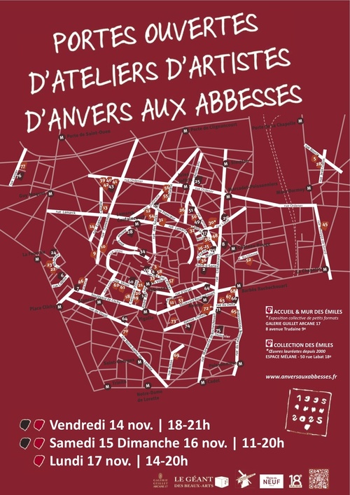 Du 14 au 17 novembre 2025, les artistes d'Anvers aux Abbesses fêtent les 30 ans de l'Association Du 14 au 17 novembre 2025, les artistes d'Anvers aux Abbesses fêtent les 30 ans de l'Association