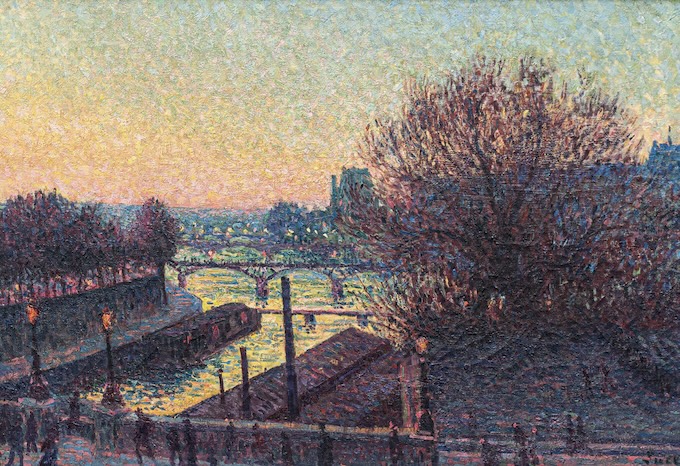 Maximilien Luce, (Paris 1858 – Paris, 1951), Paris, vue de la Seine, la nuit, Huile sur toile, 1893, Inv. 91.9.31, Don M. et Mme Guy, 1991© musée Lambinet, ville de Versailles / Art Shooting