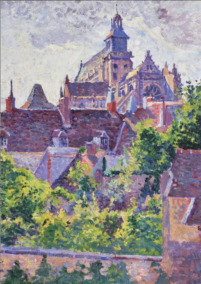 Maximilien Luce, (Paris, 1858 – Paris, 1941), Église de Gisors autrefois identifiée Église Saint-Germain à Auxerre, 1896-1898 © musée Lambinet, ville de Versailles / Thierry Ollivier 2025