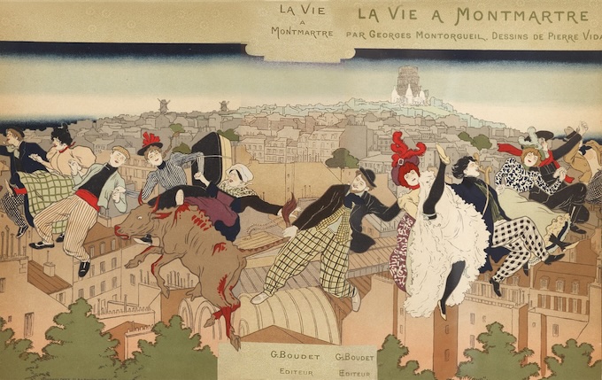 Pierre Vidal, Couverture pour La Vie à Montmartre, lithographie sur papier, 1897, collection privée, photo Michiel Elsevier Stokmans. Pierre Vidal, Couverture pour La Vie à Montmartre, lithographie sur papier, 1897, collection privée, photo Michiel Elsevier Stokmans.