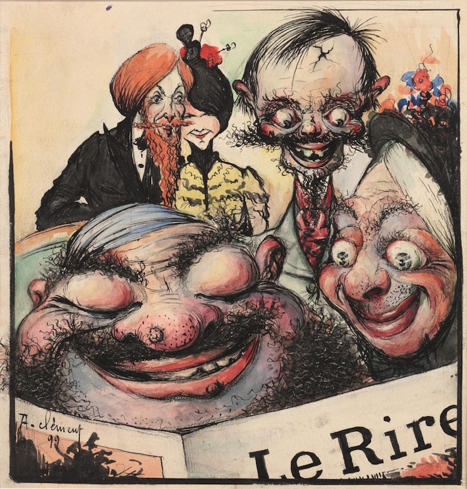 Armand-Lucien Céement, Couverture pour le journal Le Rire, 1896, crayon et aquarelle sur papier, collection privée, photo Michiel Elsevier Stokmans. Armand-Lucien Céement, Couverture pour le journal Le Rire, 1896, crayon et aquarelle sur papier, collection privée, photo Michiel Elsevier Stokmans.