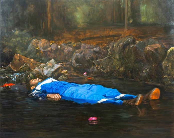 Bilal Hamdad, Nuit égarée, 2023. Huile sur toile, 160 × 200 x 4,5 cm. Fondation François Schneider. © Fondation François Schneider – Wattwiller, photo Steeve Constanty © Adagp, Paris, 2025