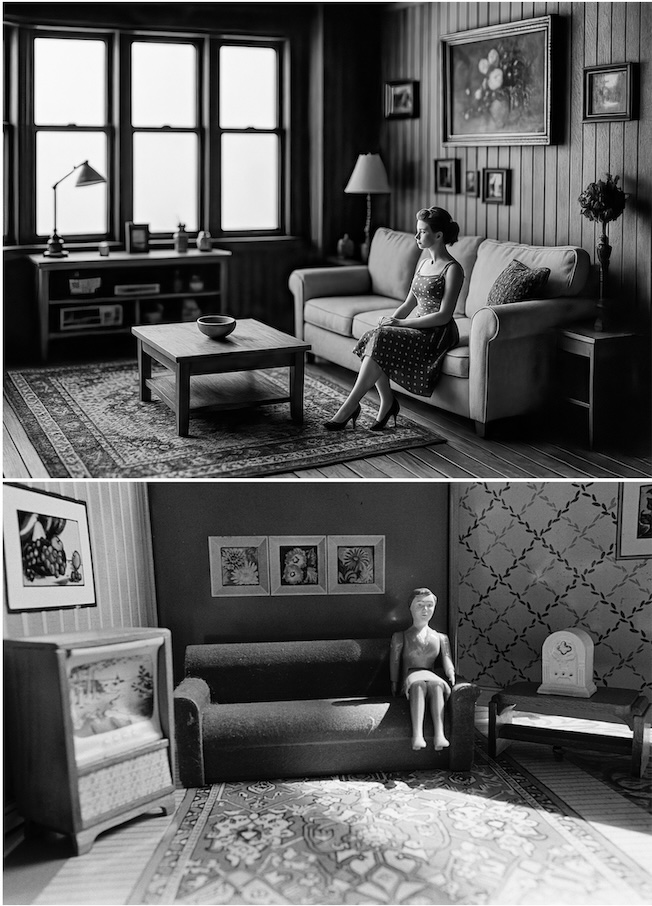 Laurie Simmons. Autofiction: Black & White, 2025. Still from digital video, Woman Listening to Radio, 1976. 20.3 x 30.5 cm, 8 x 12 in. Courtesy of the Artist and Almine Rech Laurie Simmons. Autofiction: Black & White, 2025. Still from digital video, Woman Listening to Radio, 1976. 20.3 x 30.5 cm, 8 x 12 in. Courtesy of the Artist and Almine Rech