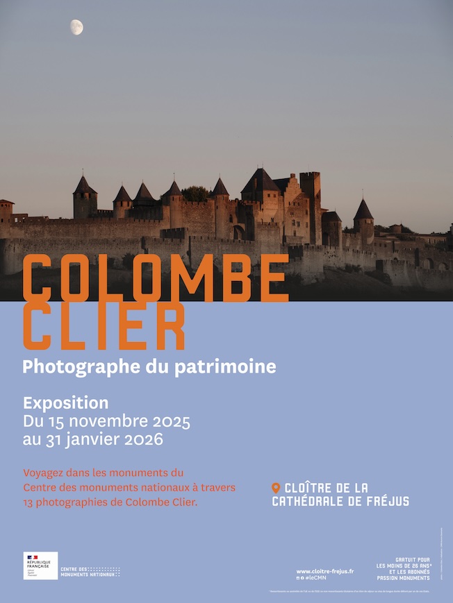 Fréjus, cloitre de la cathédrale : « Colombe Clier, photographe du patrimoine. » Du 15 novembre 2025 au 31 janvier 2026  au cloitre de la cathédrale de  