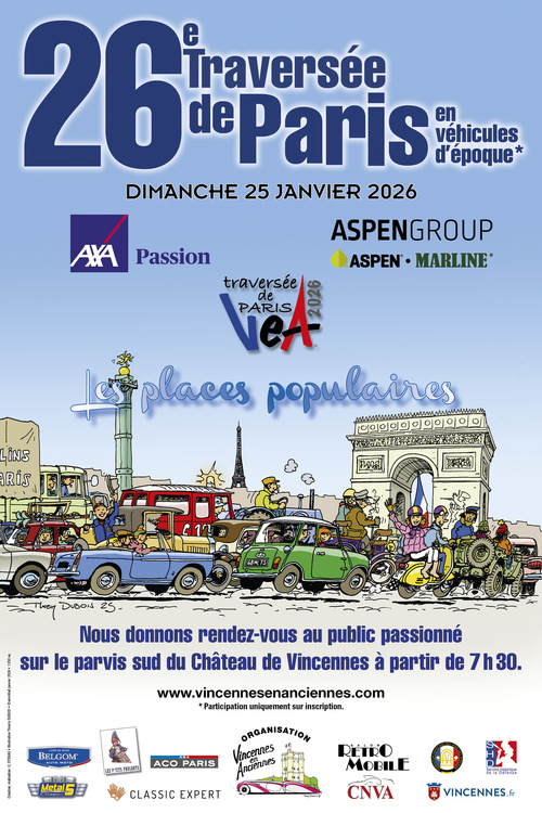 26e Traversée de Paris hivernale, « Les véhicules anciens jouent les stars ». 25 janvier 2026 26e Traversée de Paris hivernale, « Les véhicules anciens jouent les stars ». 25 janvier 2026