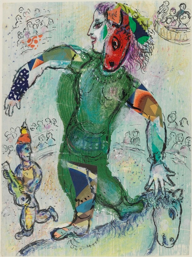 Marc Chagall, études de costumes pour L’Oiseau de feu de Stravinsky, « L’Oiseau de feu » ; « Le Monstre bleu et jaune, garde de Katchaï »