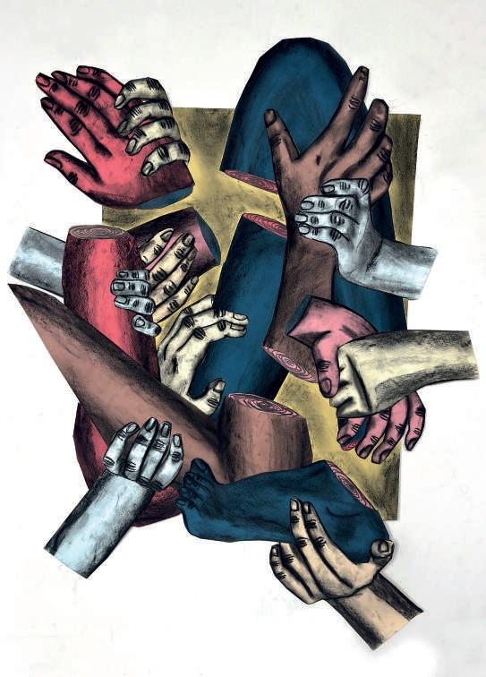 Susanna Inglada, Way out, 2025, technique mixte sur papier, 65 x 52 cm © Courtesy de l’artiste et de la galerie Maurits van de Laar