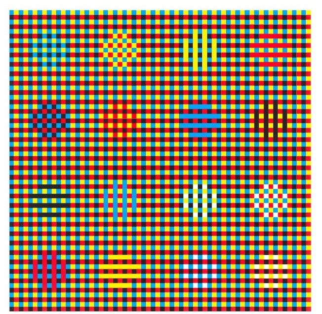 Jürg Nänni/Hans Knuchel, sans titre, 20*20 cm, 1991, dans : « Bleu.Yaune.Rouge. » , éditions © Lars Müller, Zurich ; © Jürg Nänni estate, © Hans Knuchel.