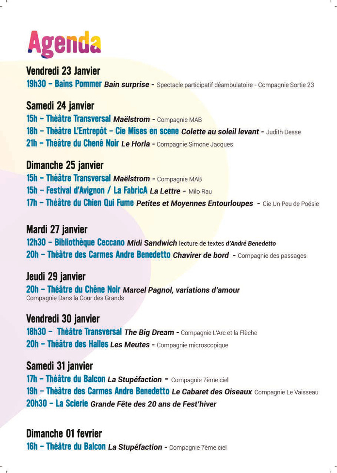 Avignon : le FEST'HIVER fête ses 20 ANS du 23 janvier au 1er février 2026 Avignon : le FEST'HIVER fête ses 20 ANS du 23 janvier au 1er février 2026