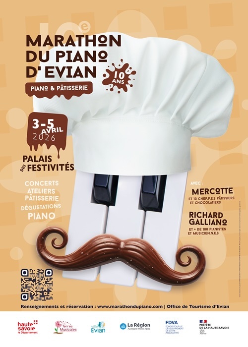 Évian, le « Marathon du piano » aura lieu du 3 au 5 avril 2026