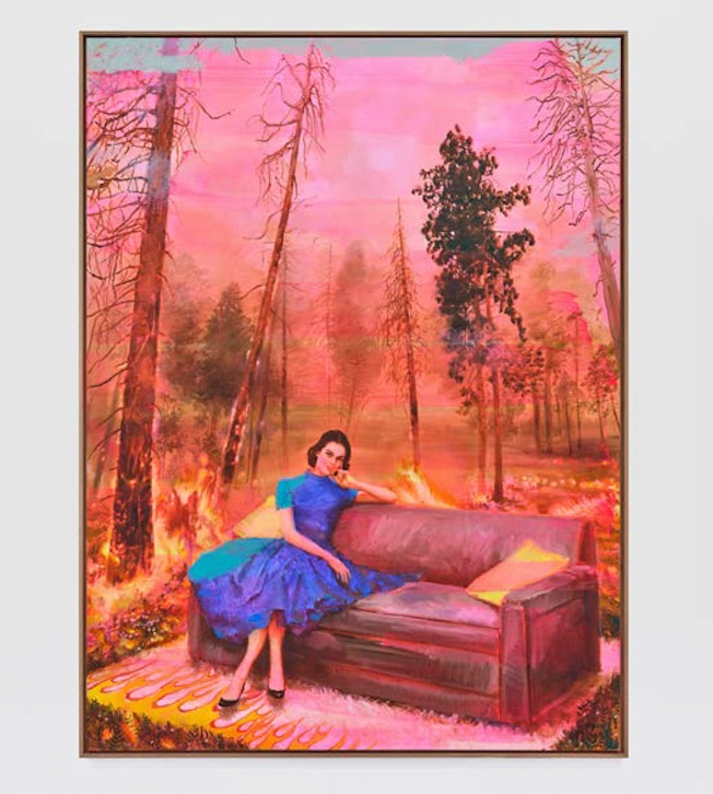 Tursic & Mille, Mélancolie, 2025, oil and stick oil on canvas, 204 x 154 x 6 cm © Tursic & Mille, courtesy the artists and Galerie Max Hetzler Berlin | Paris | London | Marfa Photo : Thomas Lannes