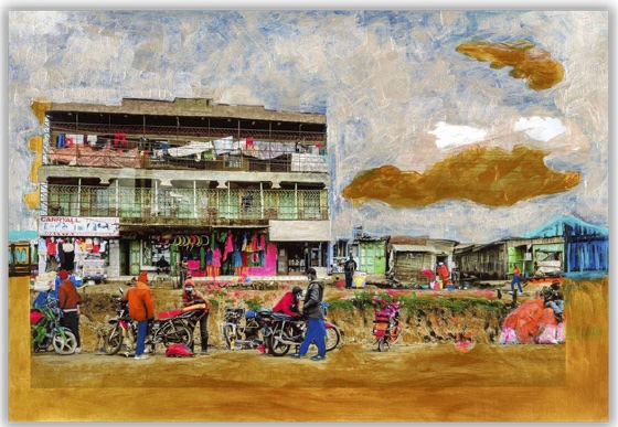 Kenya Bord de route motos 110 x 161 cm - Kenya