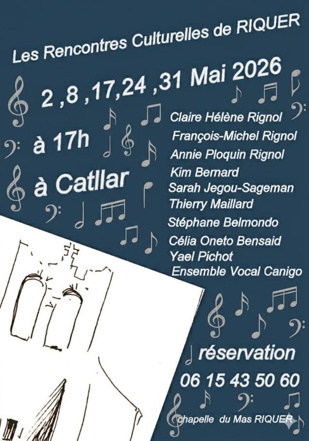 Catllar (66), 29° Rencontres Culturelles au prieuré de Riquer en mai 2026