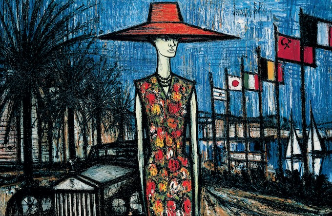 Annabel au Festival de Cannes, 1960, huile sur toile, 130x195cm. Collection Fonds de Dotation Bernard Buffet, Paris