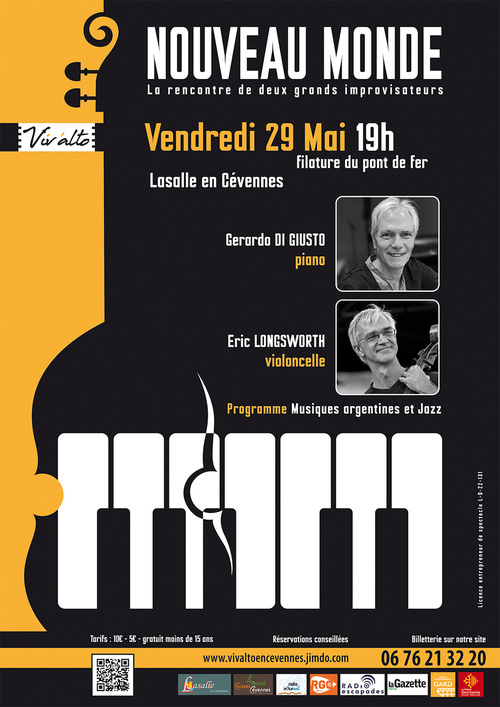 Lasalle en Cévennes, Lasalle en Cévennes : Nouveau monde, duo musiques argentines et jazz - Viv'Alto / Concert vendredi 29 mai 2026, 19h Lasalle en Cévennes, Lasalle en Cévennes : Nouveau monde, duo musiques argentines et jazz - Viv'Alto / Concert vendredi 29 mai 2026, 19h