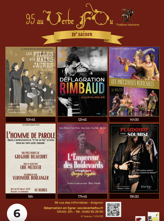 Festival d'Avignon 2026. La programmation du Théâtre Le Verbe fou