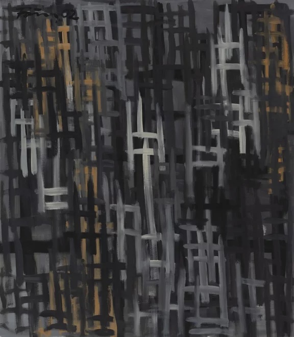 Günther Förg. Untitled, 2002 Acrylic on canvas 160 x 140 cm 63 x 55 in © 2026 Estate of Günther Förg, Suisse / VG Bild-Kunst, Bonn
